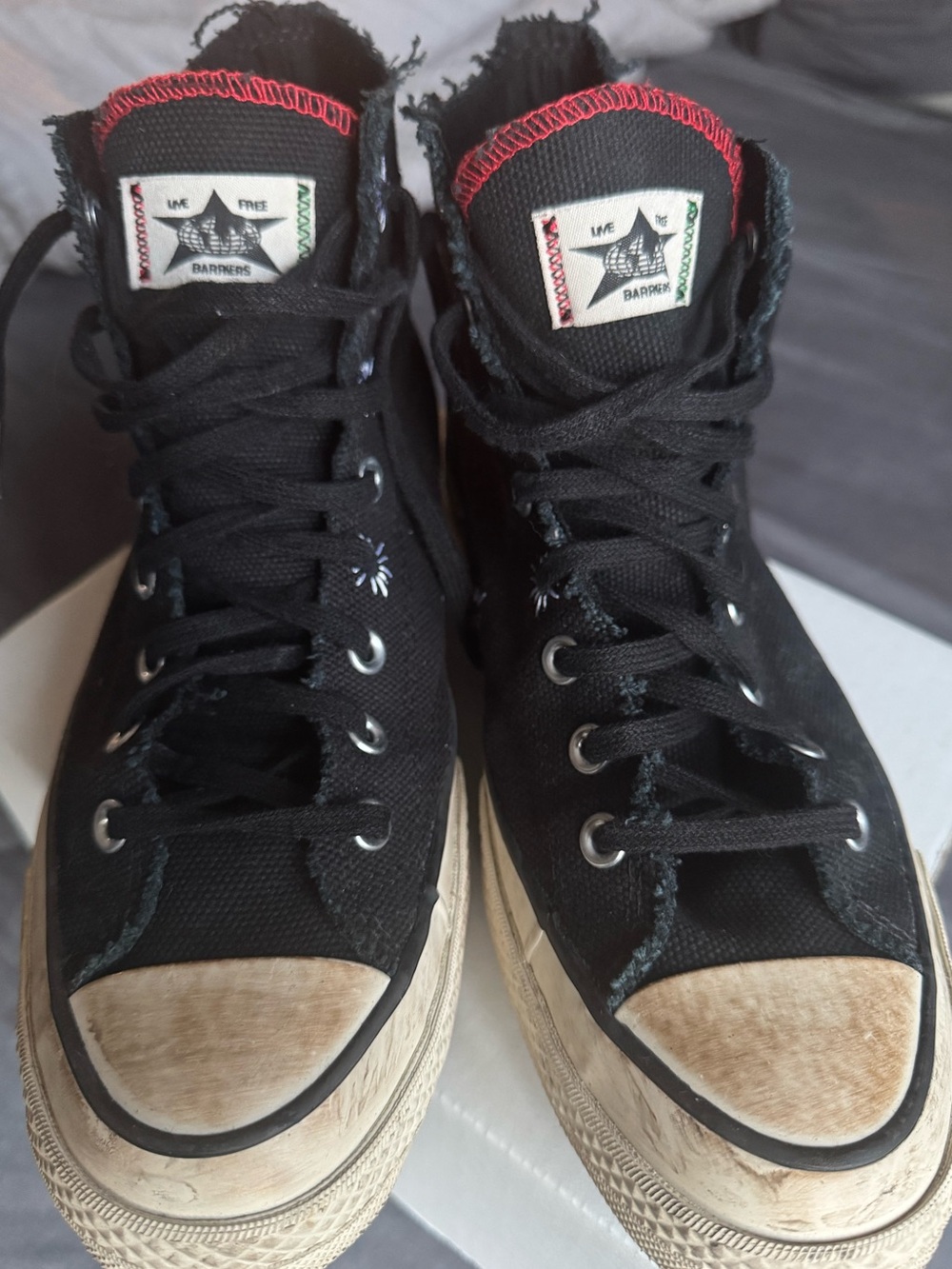 Converse x Barriers Chuck 70 Hi. High-Top Sneakers with Red Trim